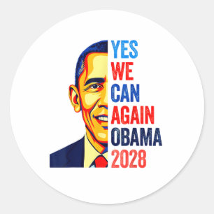 Obama Vintage Retro Patriotic 2028 Political Prote Classic Round Sticker