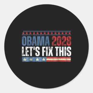 Obama Vintage Retro Patriotic 2028 Political Prote Classic Round Sticker