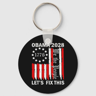 Obama Vintage Retro Patriotic 2028 Political Prote Key Ring