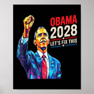 Obama Vintage Retro Patriotic 2028 Political Prote Poster