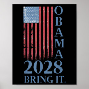 Obama Vintage Retro Patriotic 2028 Political Prote Poster