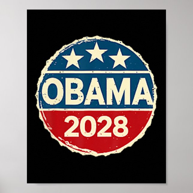 Obama Vintage Retro Patriotic 2028 Political Prote Poster (Front)