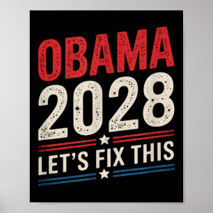 Obama Vintage Retro Patriotic 2028 Political Prote Poster