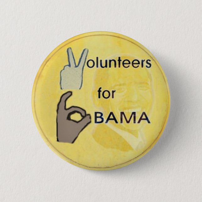 Obama Volunteer Button (Front)