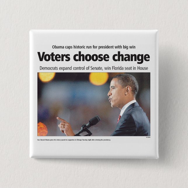 Obama: Voters Choose Change Button (Front)