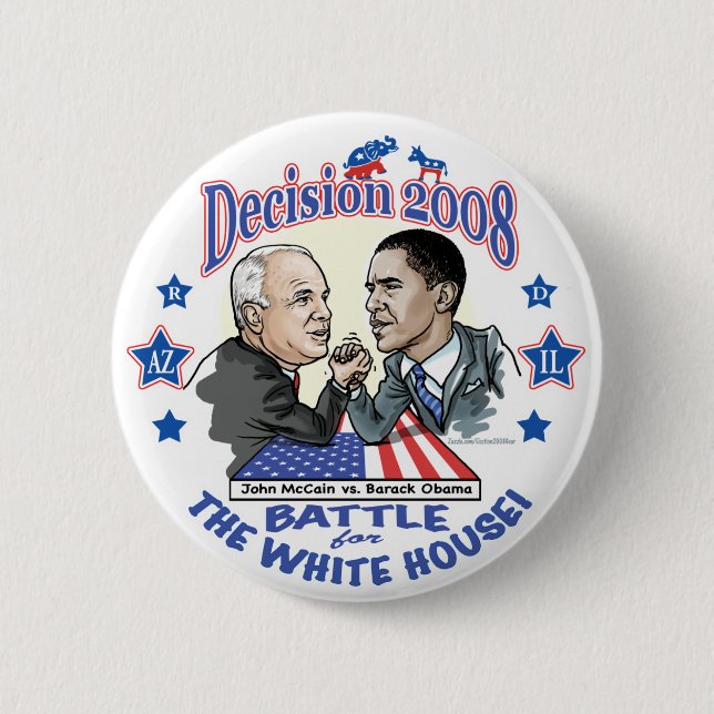 Obama vs McCain 2008 6 Cm Round Badge (Front)