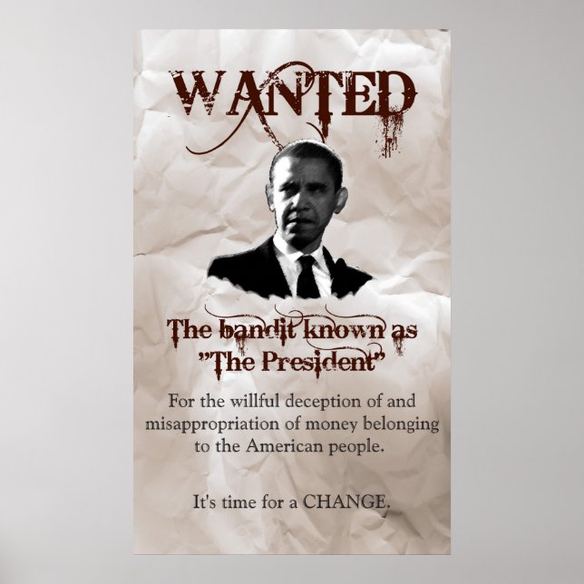 Obama Wanted Poster (Front)