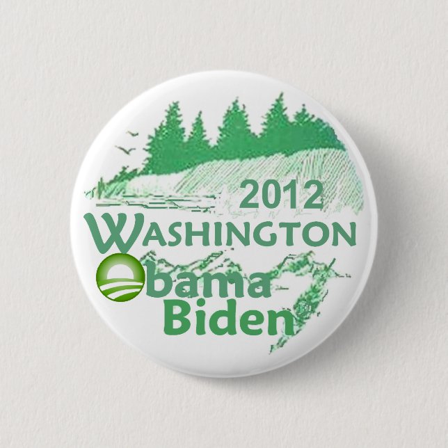 OBAMA WASHINGTON 6 CM ROUND BADGE (Front)