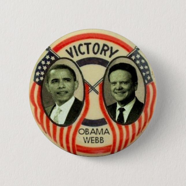 Obama & Webb 6 Cm Round Badge (Front)