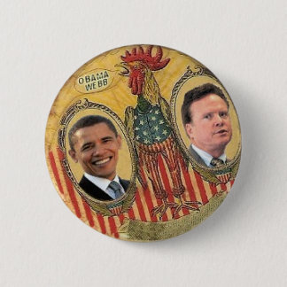 Obama Webb Retro Rooster Button