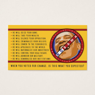 Obama "When You Voted for Change..." Business Card