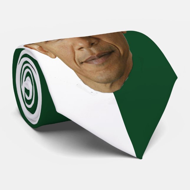 OBAMA-WHITE & ANY COLOR --CHANGEABLE BACKGROUND TIE (Rolled)
