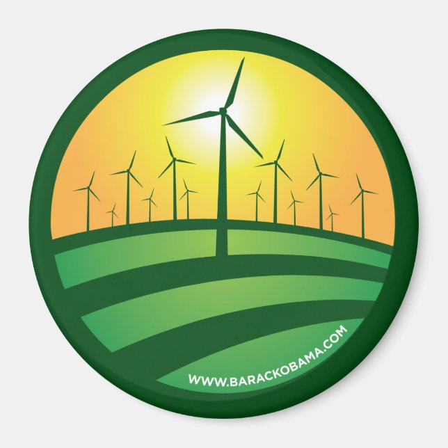 Obama Winds of Change 3x3 Round Magnet (Front)