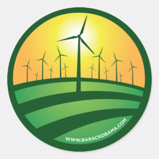Obama Winds of Change 4x4 Round Sticker