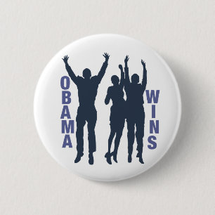 Obama Wins 6 Cm Round Badge