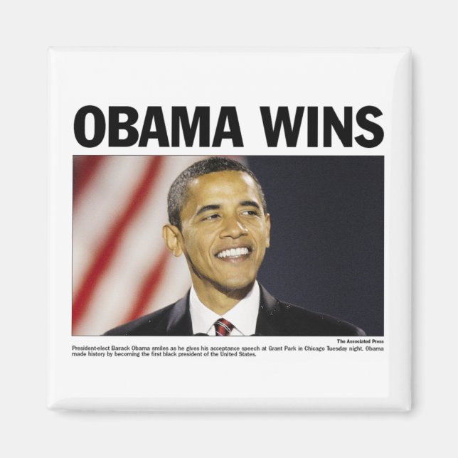 Obama Wins Magnet (Front)
