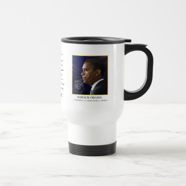Obama with JFK - Travel Mug (Right)
