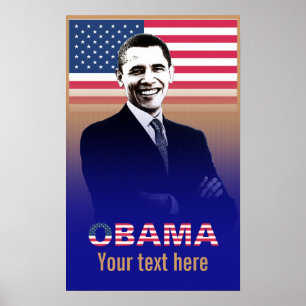Obama with text - Poster - template