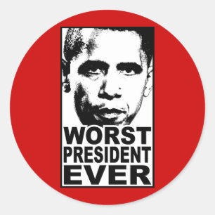 Obama Worst President Ever Classic Round Sticker