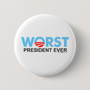 Obama WorstEver 6 Cm Round Badge