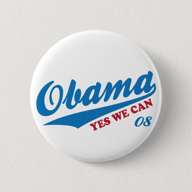 Obama "Yes We Can" Badge Vote for Team Obama Biden (Front)