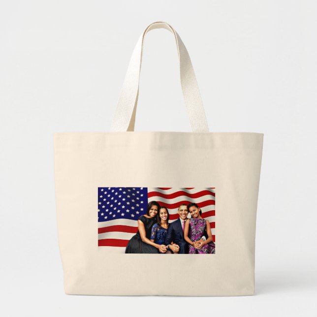 Obama,Yes We Can_ Large Tote Bag (Front)