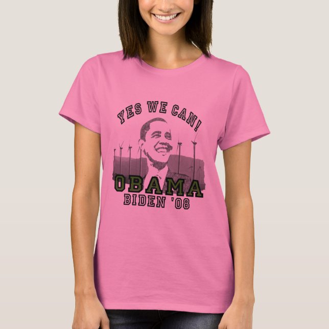 Obama Yes We Can Long Sleeve Womens Shirt (Front)