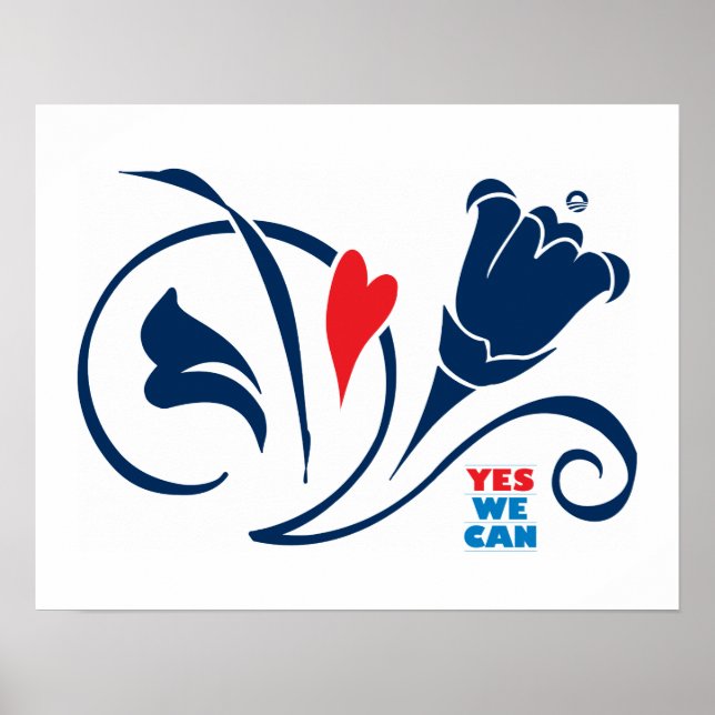 Obama - Yes We Can, Love Blossoms Poster (Front)