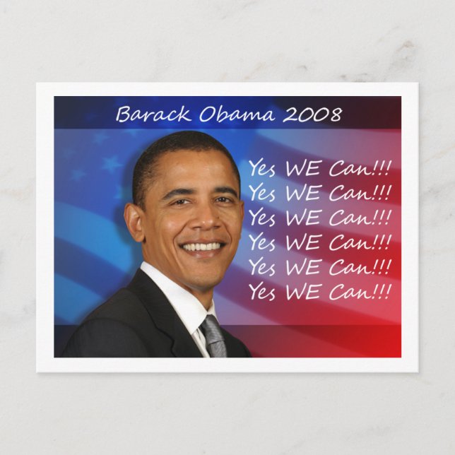 Obama Yes WE Can Postcard (Front)