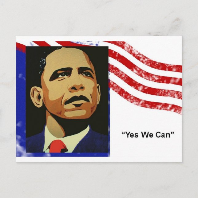 Obama-Yes We Can (postcard) Postcard (Front)