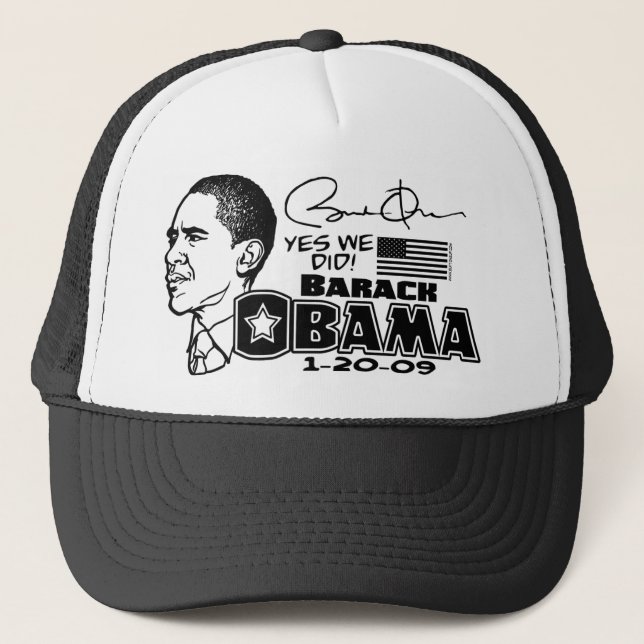 Obama Yes We Did 2009 Gear Trucker Hat (Front)