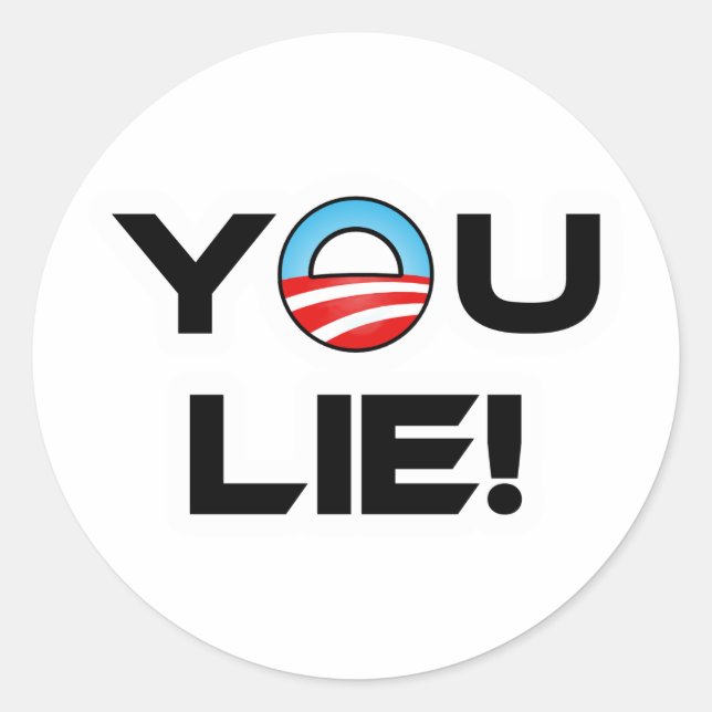 Obama You Lie Classic Round Sticker (Front)