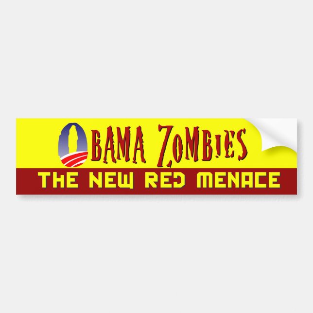 Obama Zombie Red Menace Bumper Sticker (Front)