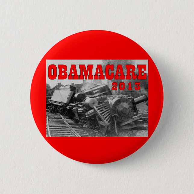 OBAMACARE 6 CM ROUND BADGE (Front)