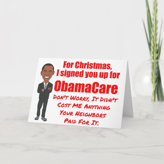 ObamaCare Christmas Gift Holiday Card (Front)