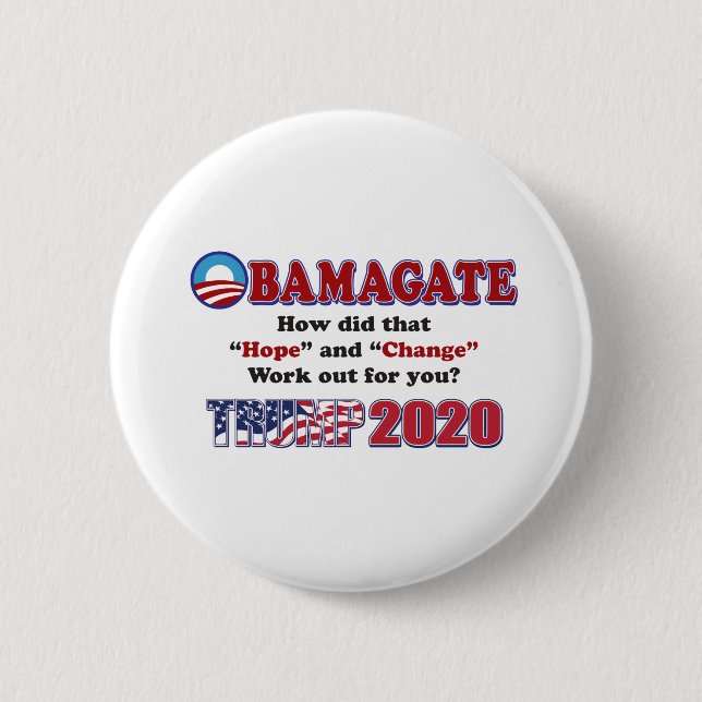OBAMAGATE-Trump-2020 6 Cm Round Badge (Front)