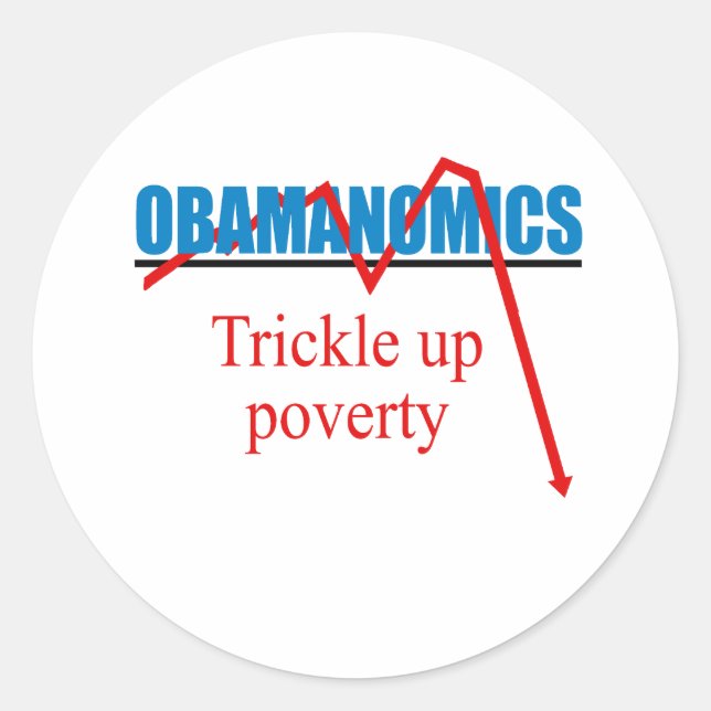 Obamanomics - Trickle up poverty Classic Round Sticker (Front)