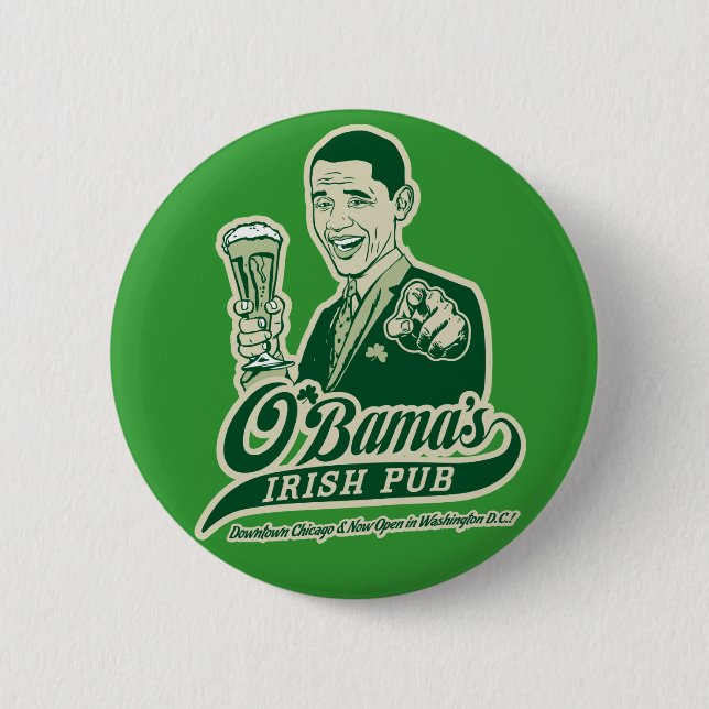 Obama's Irish Pub 6 Cm Round Badge (Front)