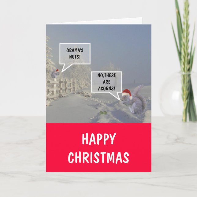 Obama's nuts Christmas Holiday Card (Front)