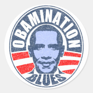 Obamination Blues Classic Round Sticker