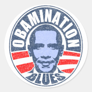 Obamination Blues Classic Round Sticker