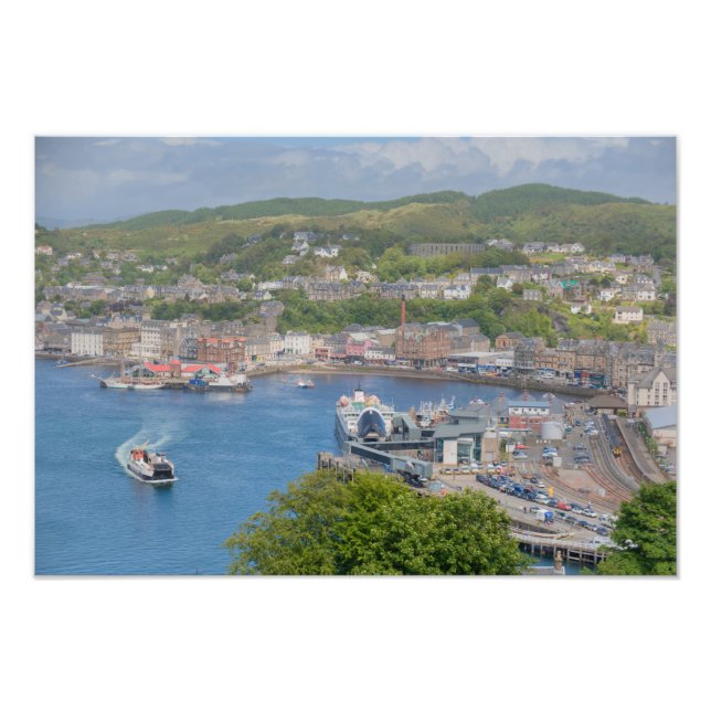Oban Harbour Aerial from Pulpit Hill Photo Print (Front)