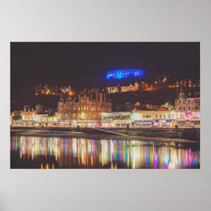 Oban Harbour at Night Poster