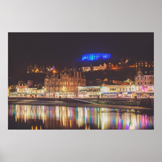 Oban Harbour at Night Poster (Front)