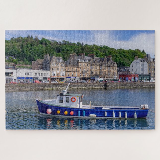 Oban Port Scotland Fishing Boat Sea Ocean Travel Jigsaw Puzzle (Horizontal)