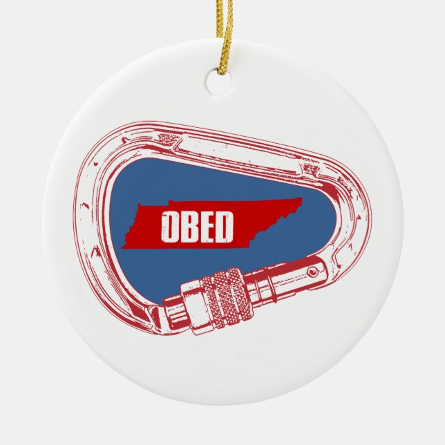 Obed Climbing Carabiner Ceramic Tree Decoration (Front)