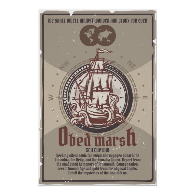 Obed Marsh Sea Captain Innsmouth Poster (Front)