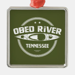 Obed River Tennessee Kayaking Metal Tree Decoration