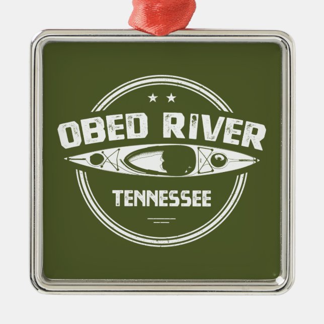 Obed River Tennessee Kayaking Metal Tree Decoration (Front)