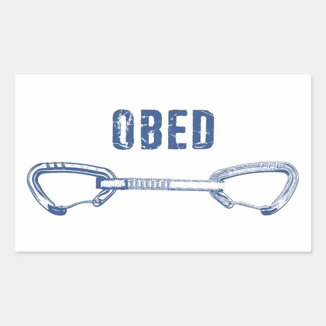 Obed Rock Climbing Quickdraw Rectangular Sticker (Front)